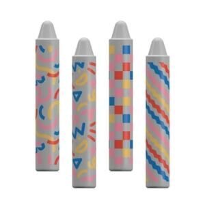 New Kids Stylus 4 Pack for Tablet & iPad | Fun Grey Patterned Pens